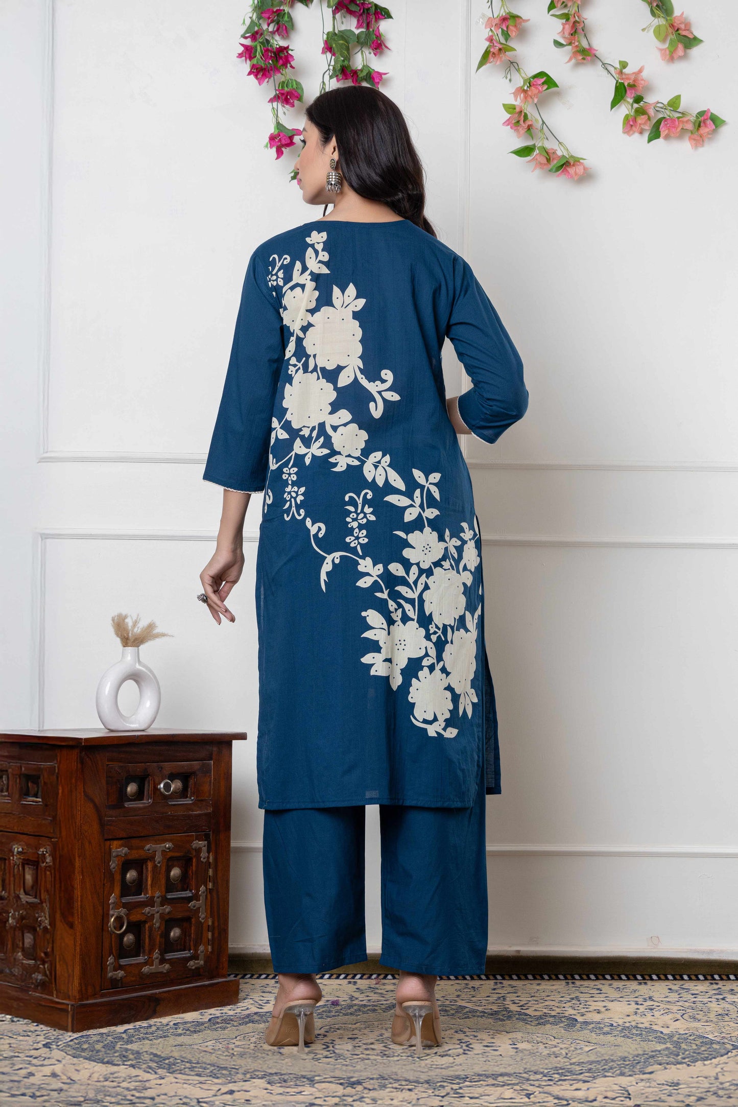 GulBloom Petal Grace Printed Cotton Kurta Set