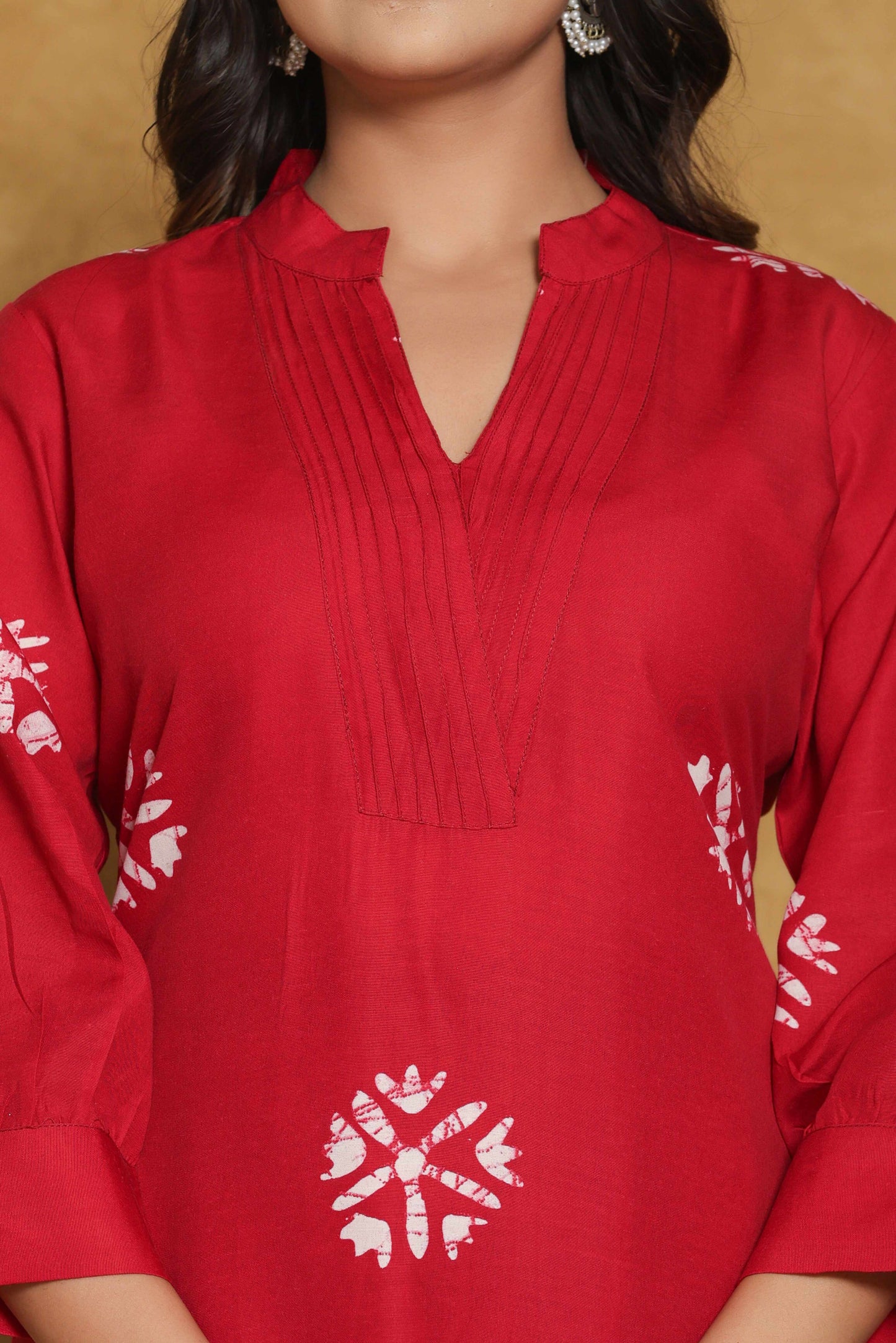 Noor Aura Crimson Motif Cotton Co-Ord Set