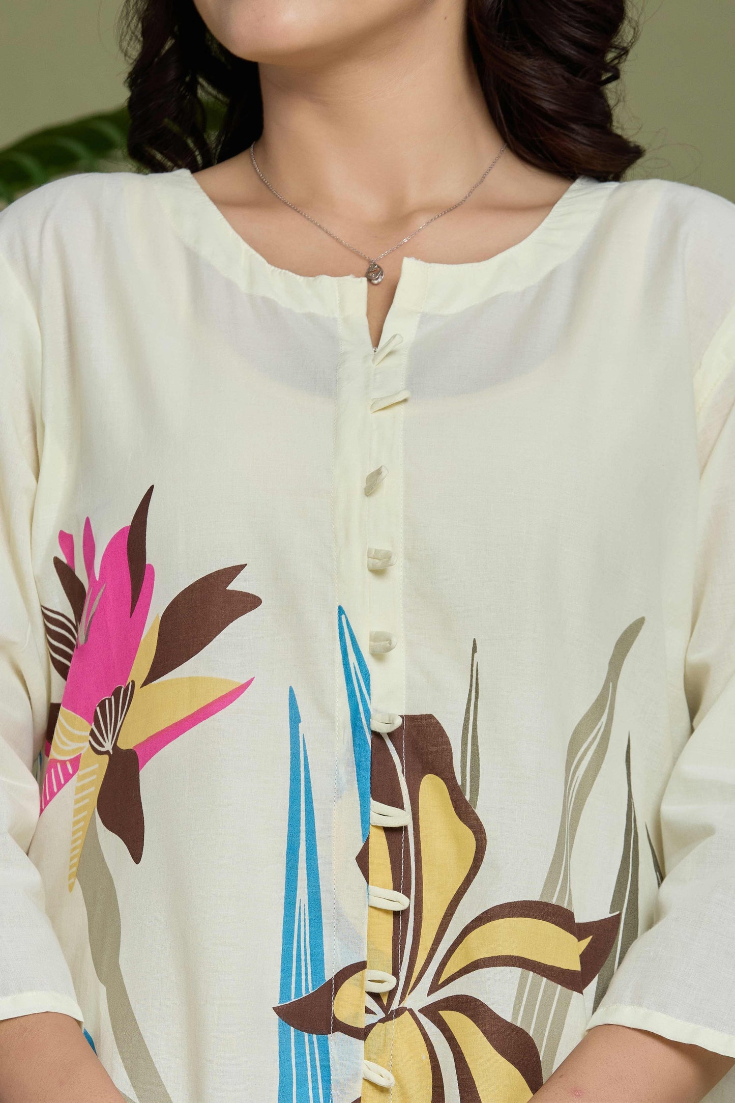 GulBloom Tropical Petal Printed Cotton Co-Ord Set