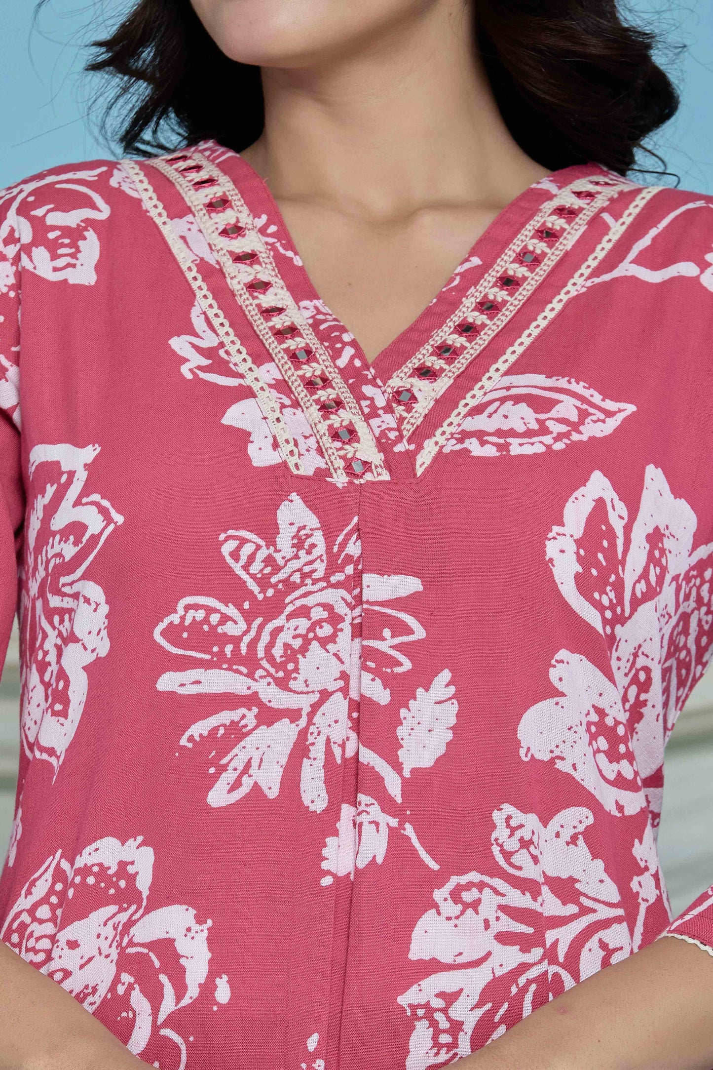 GulBloom Rose Garden Printed Cotton Co-Ord Set