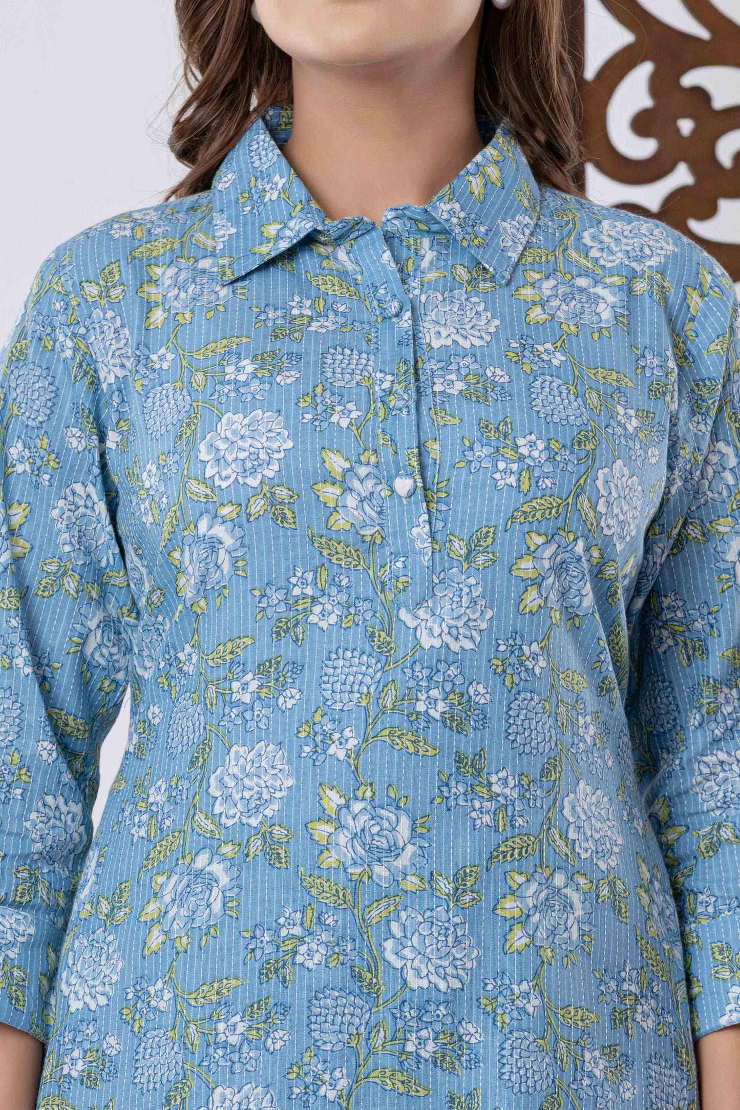 GulBloom Pastel Meadow Printed Cotton Co-Ord Set