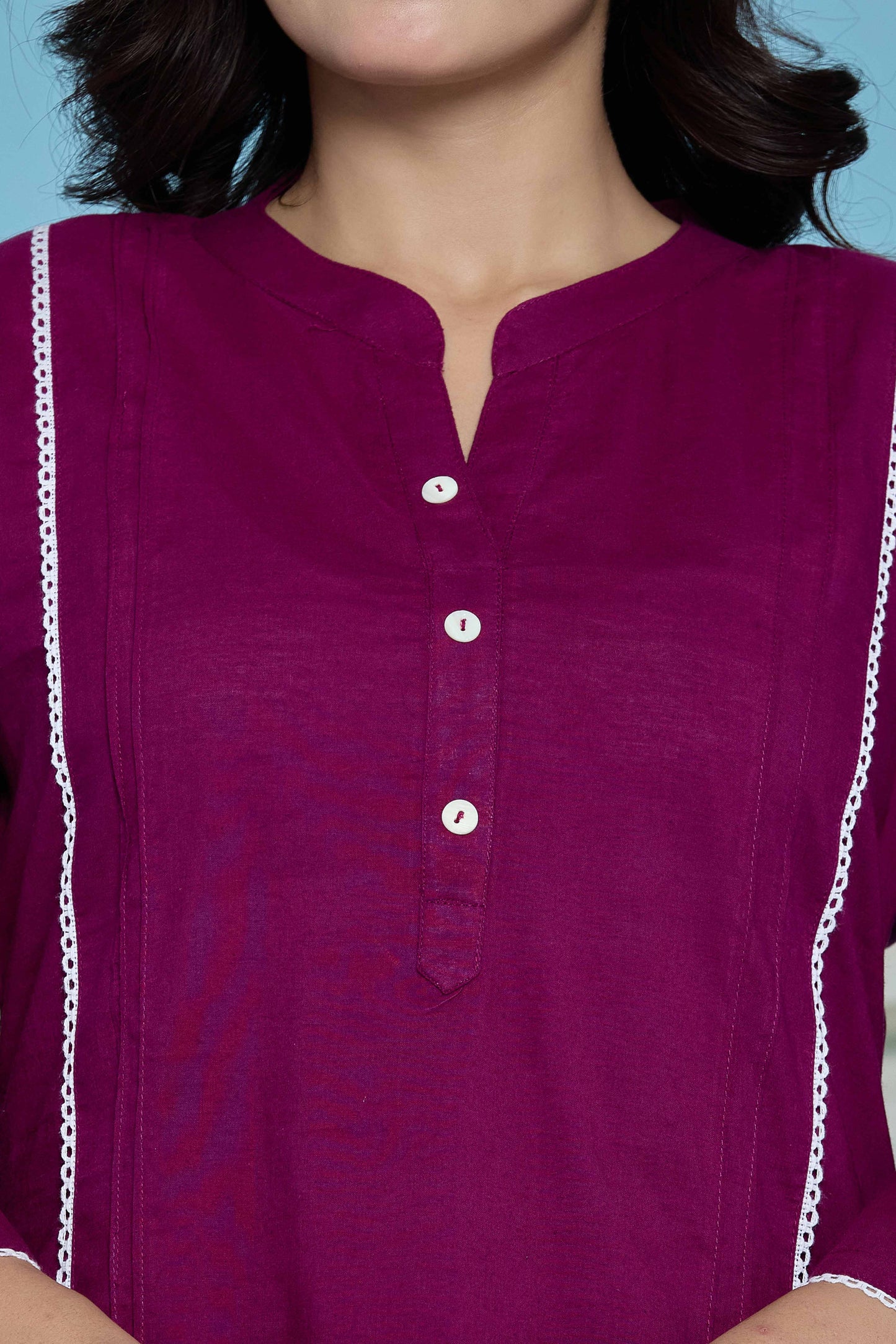 Rang Ease Wine Harmony Cotton Co-Ord Set