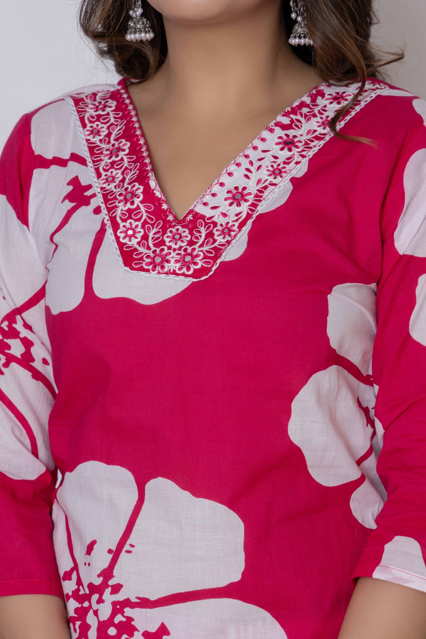 GulBloom Floral Breeze Printed Cotton Kurta Set