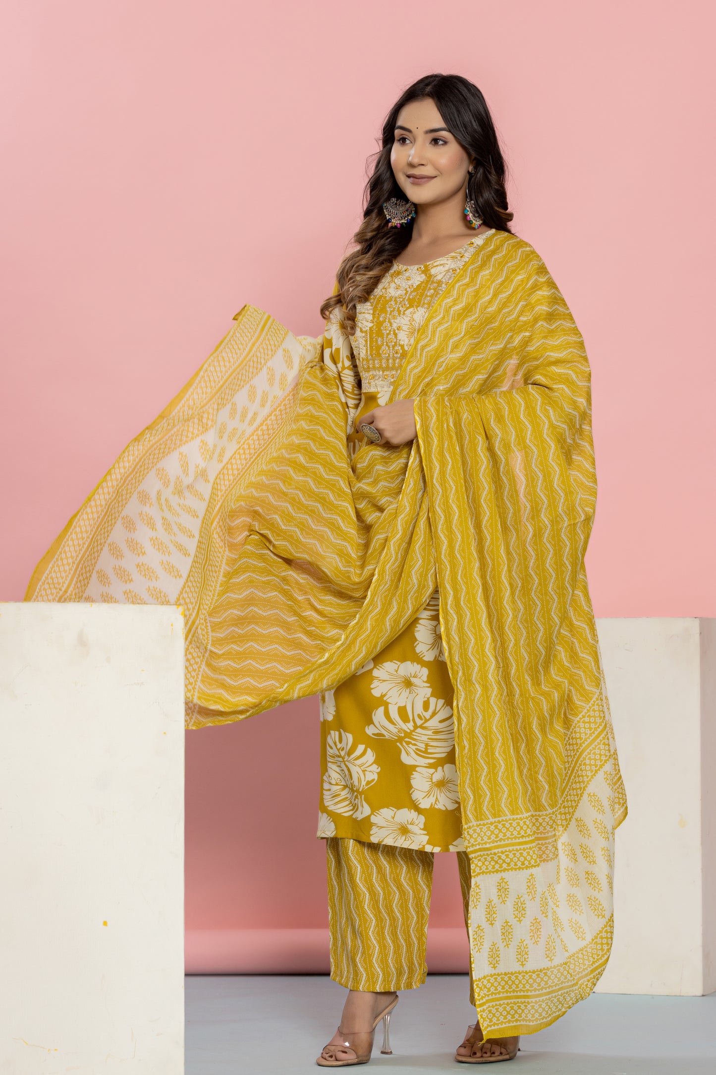 Yellow kurti set 3pcs
