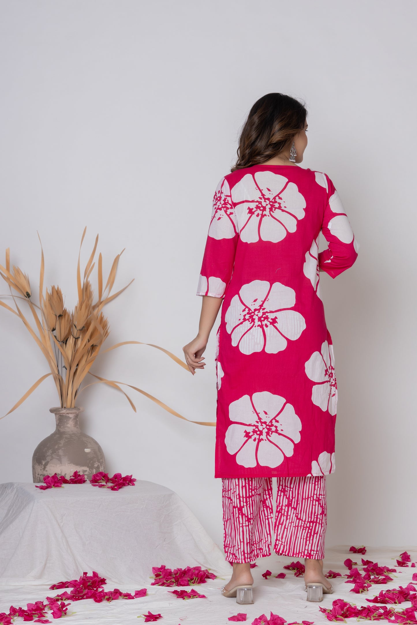 Floral emboridery kurti 3pc set