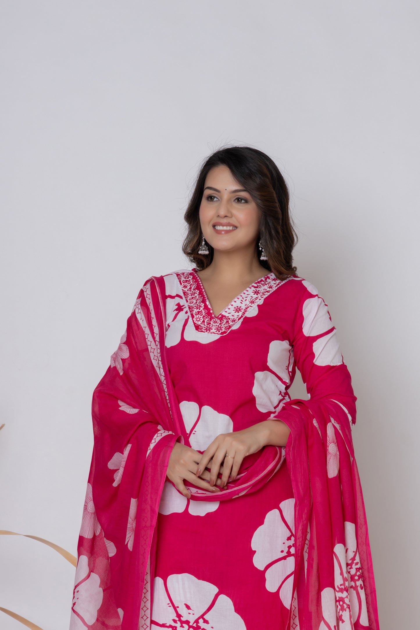 Floral emboridery kurti 3pc set