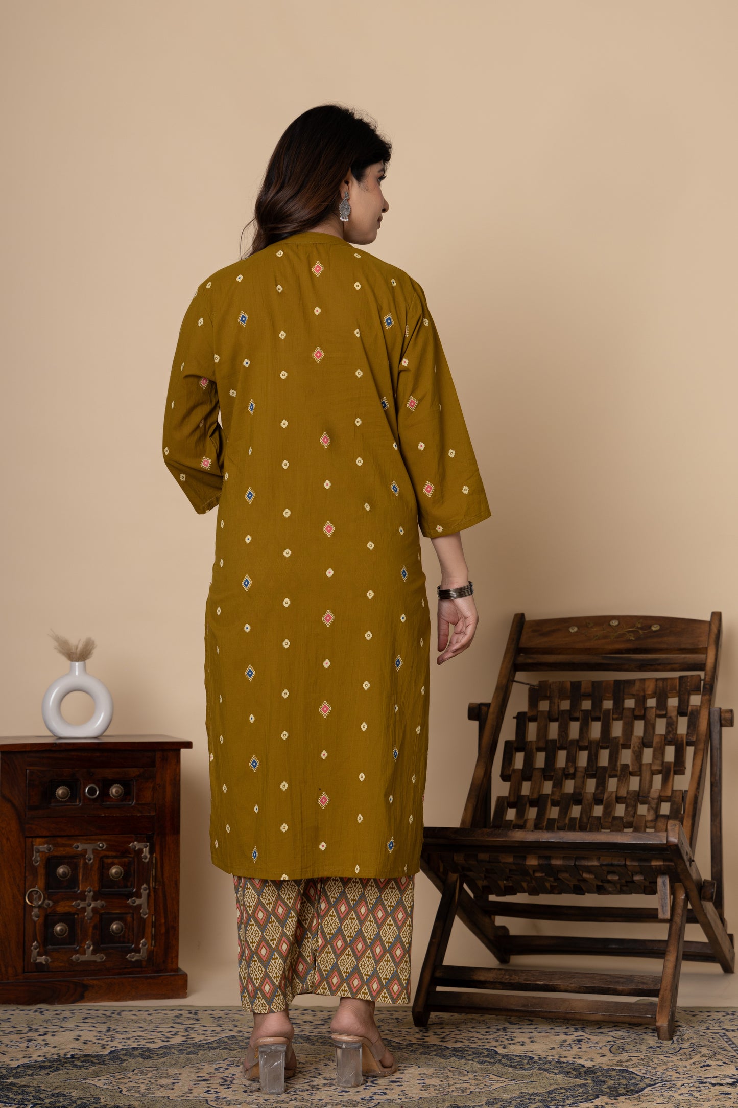 Printed cotton kurti 3pc set