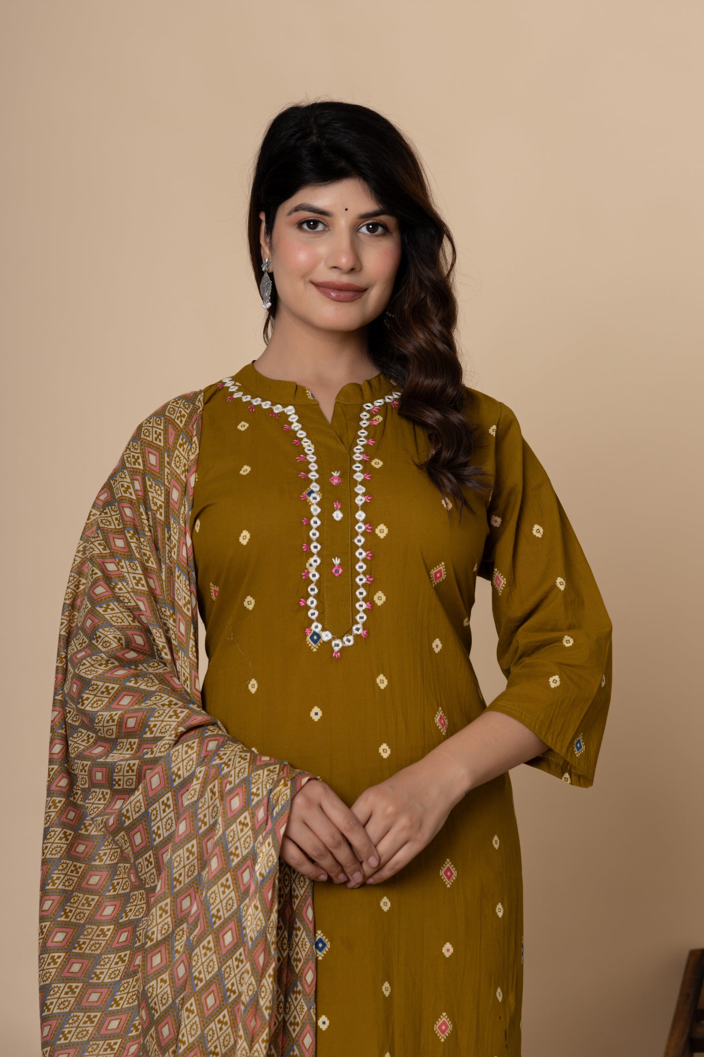Printed cotton kurti 3pc set