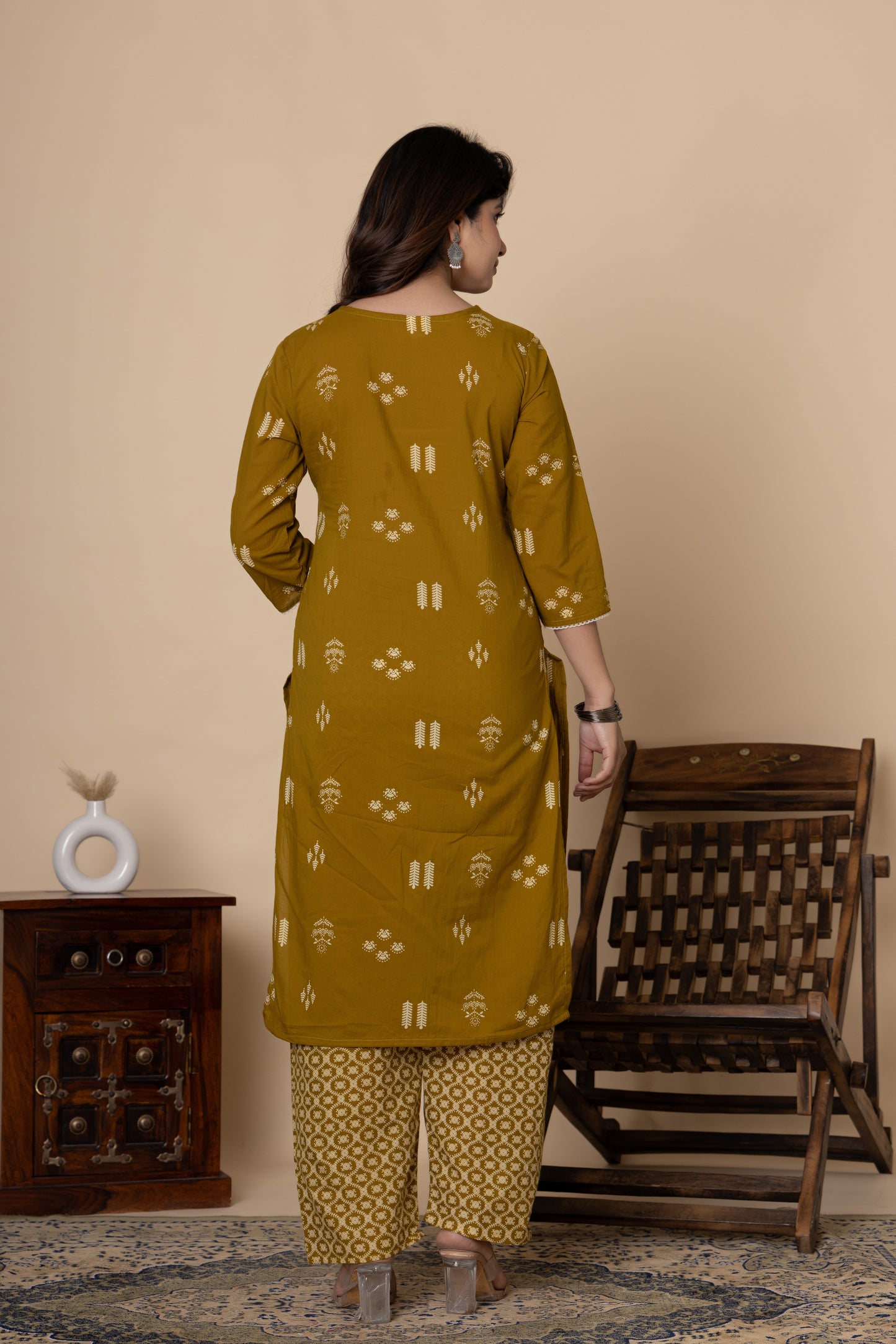 Ethnic motif printed Cotton Suit Set