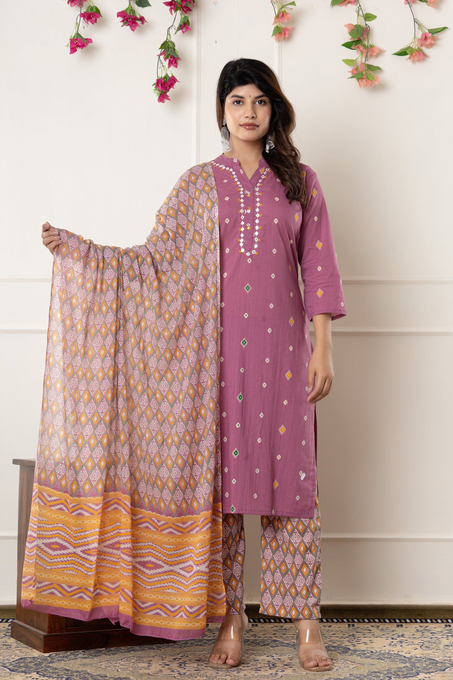 Printed cotton kurti 3pc set