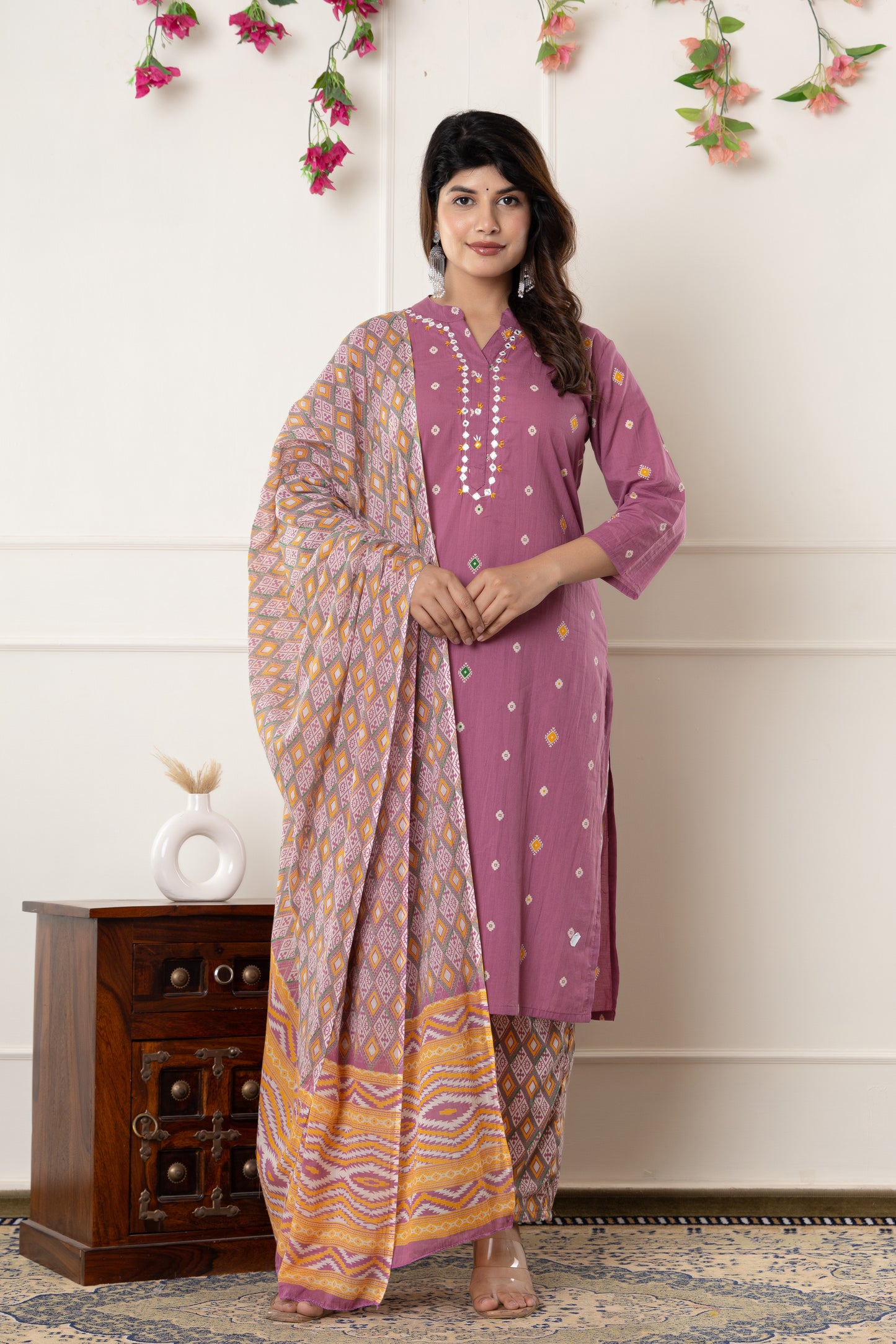 Printed cotton kurti 3pc set