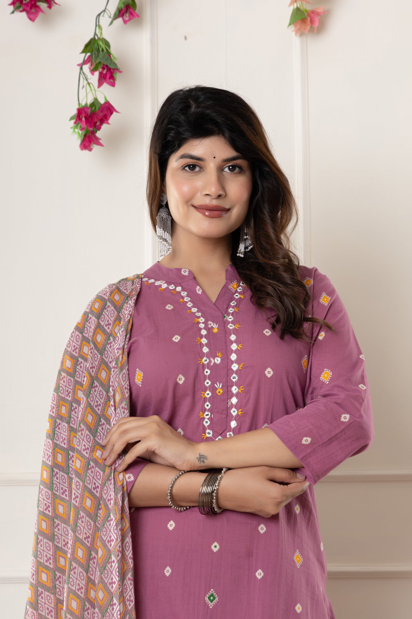 Printed cotton kurti 3pc set