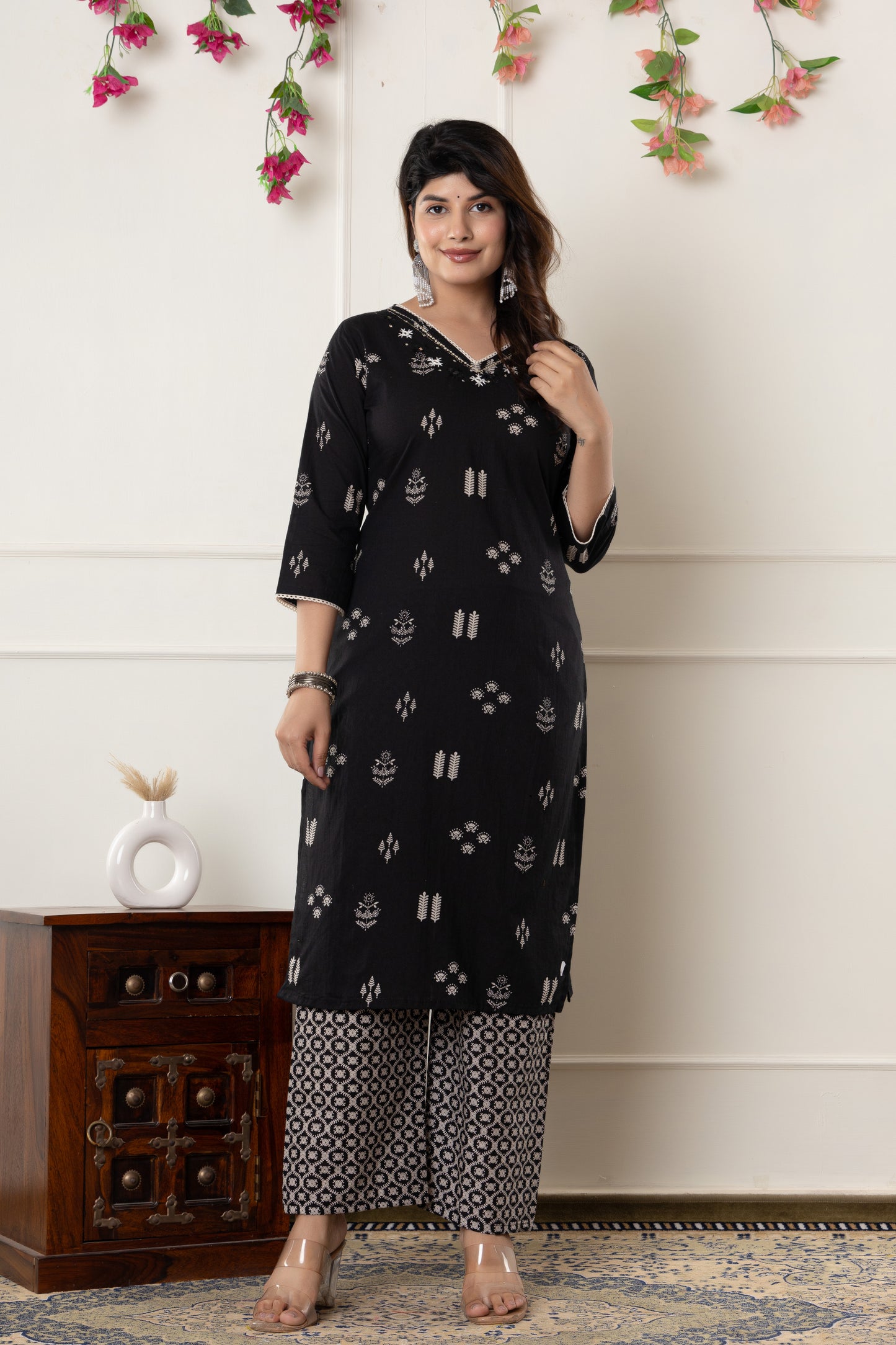 Ethnic motif printed Cotton Suit Set