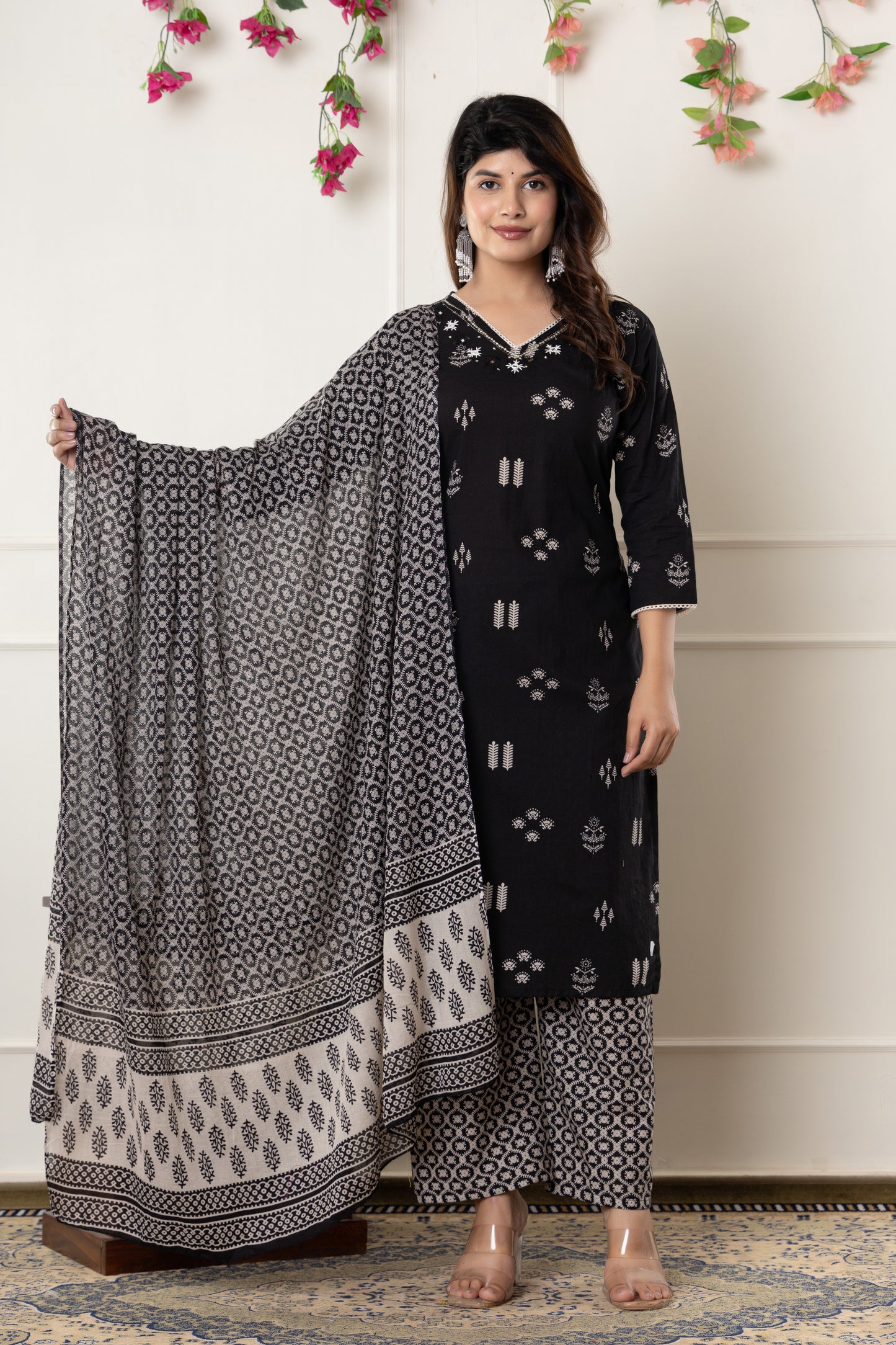 Ethnic motif printed Cotton Suit Set
