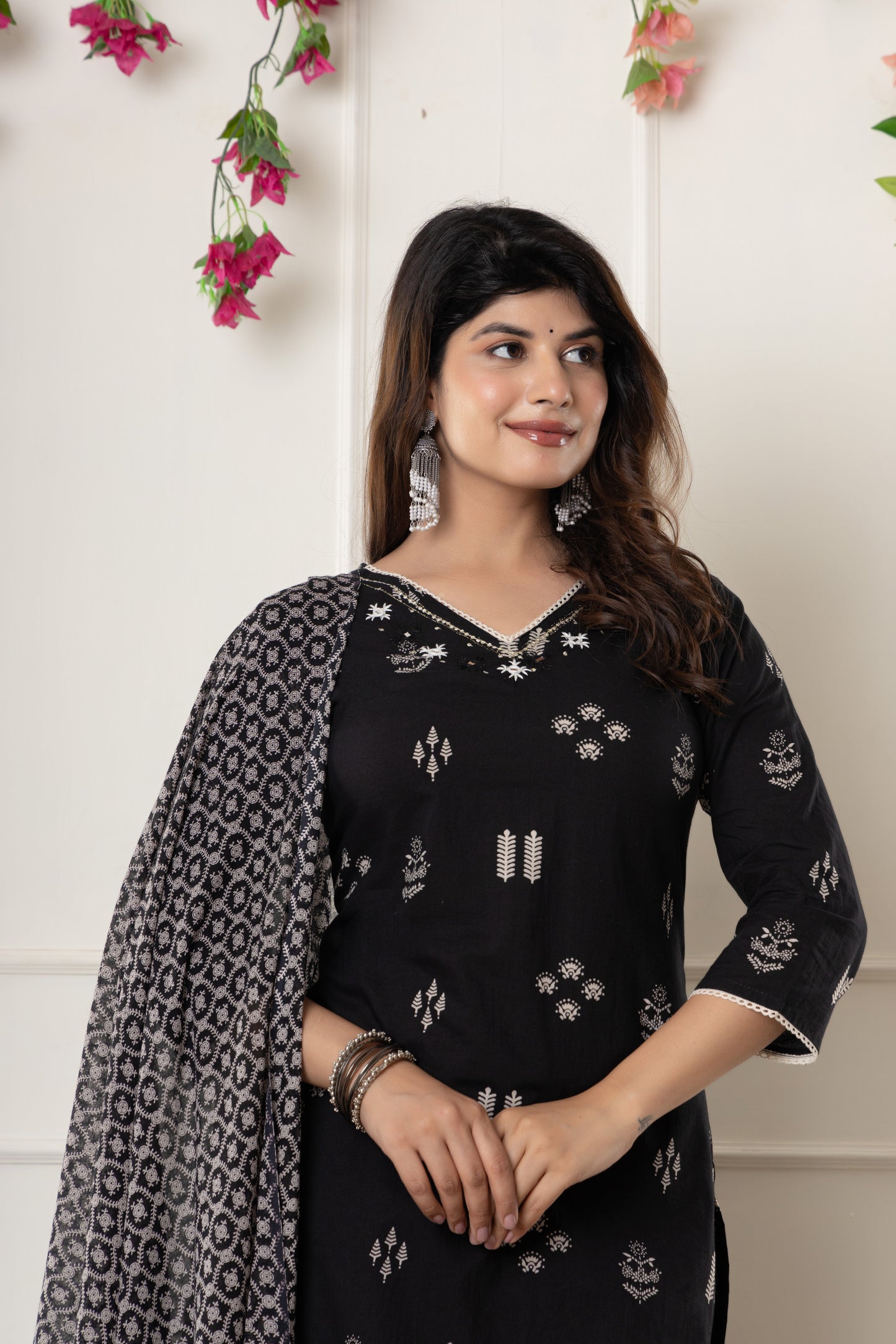 Ethnic motif printed Cotton Suit Set