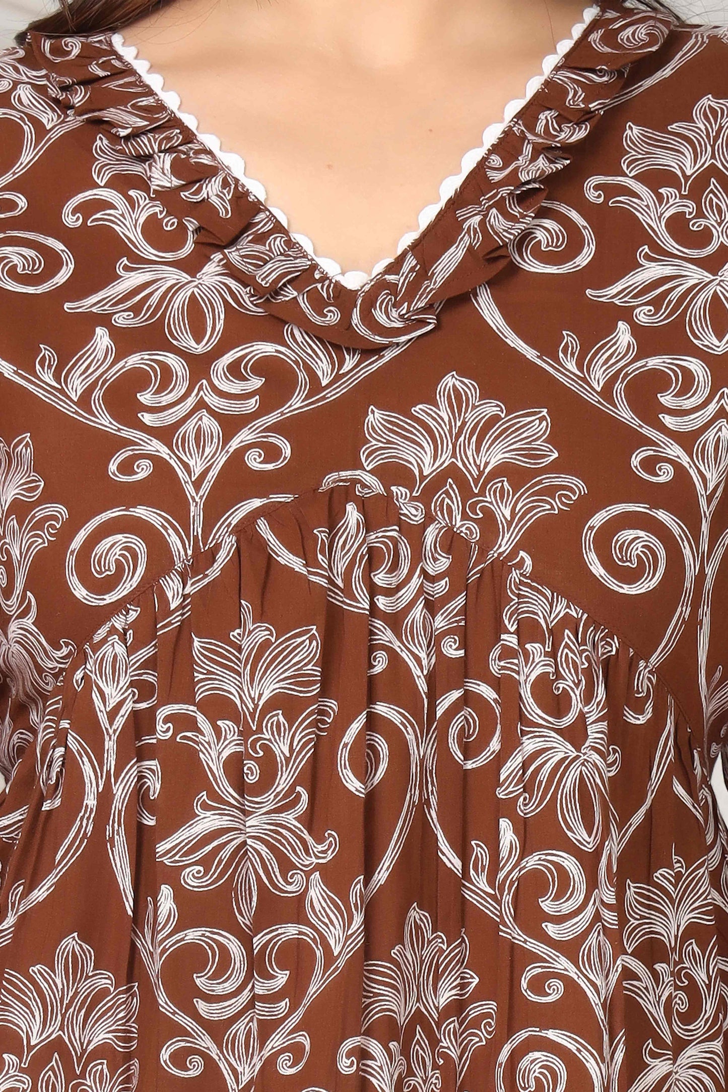GulBloom Rust Grace Printed Cotton Co-Ord Set