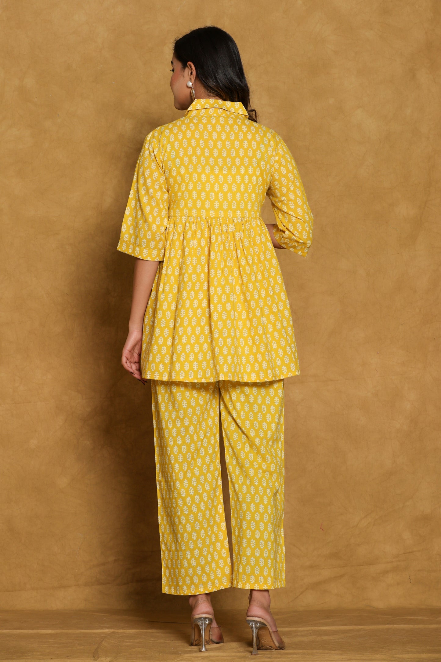 Yellow Small Booti Cotton Printed Co-ord Set