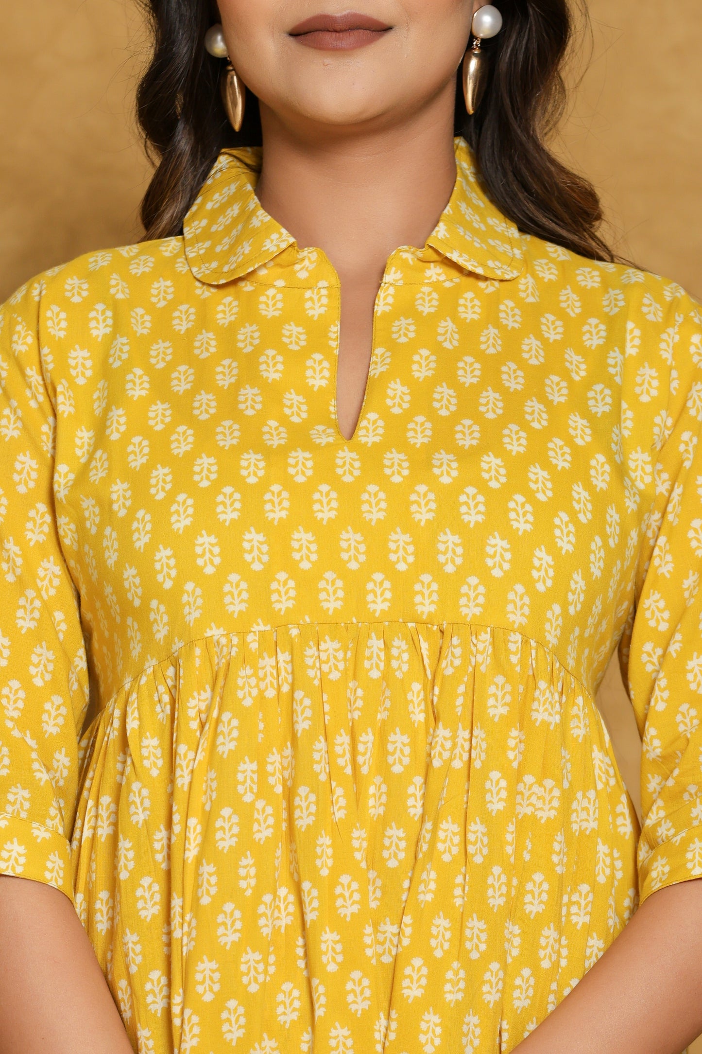 Yellow Small Booti Cotton Printed Co-ord Set