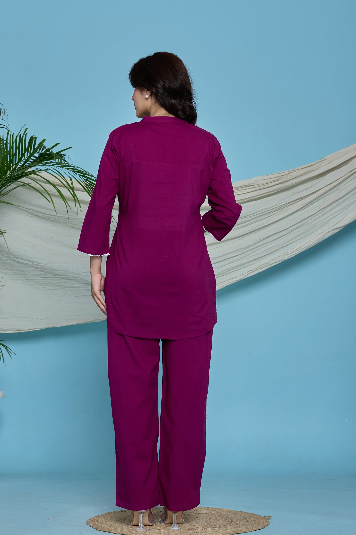 Everyday Calm wine cotton co-ord set