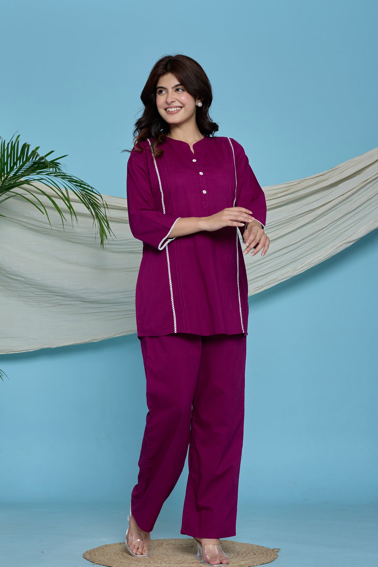 Everyday Calm wine cotton co-ord set