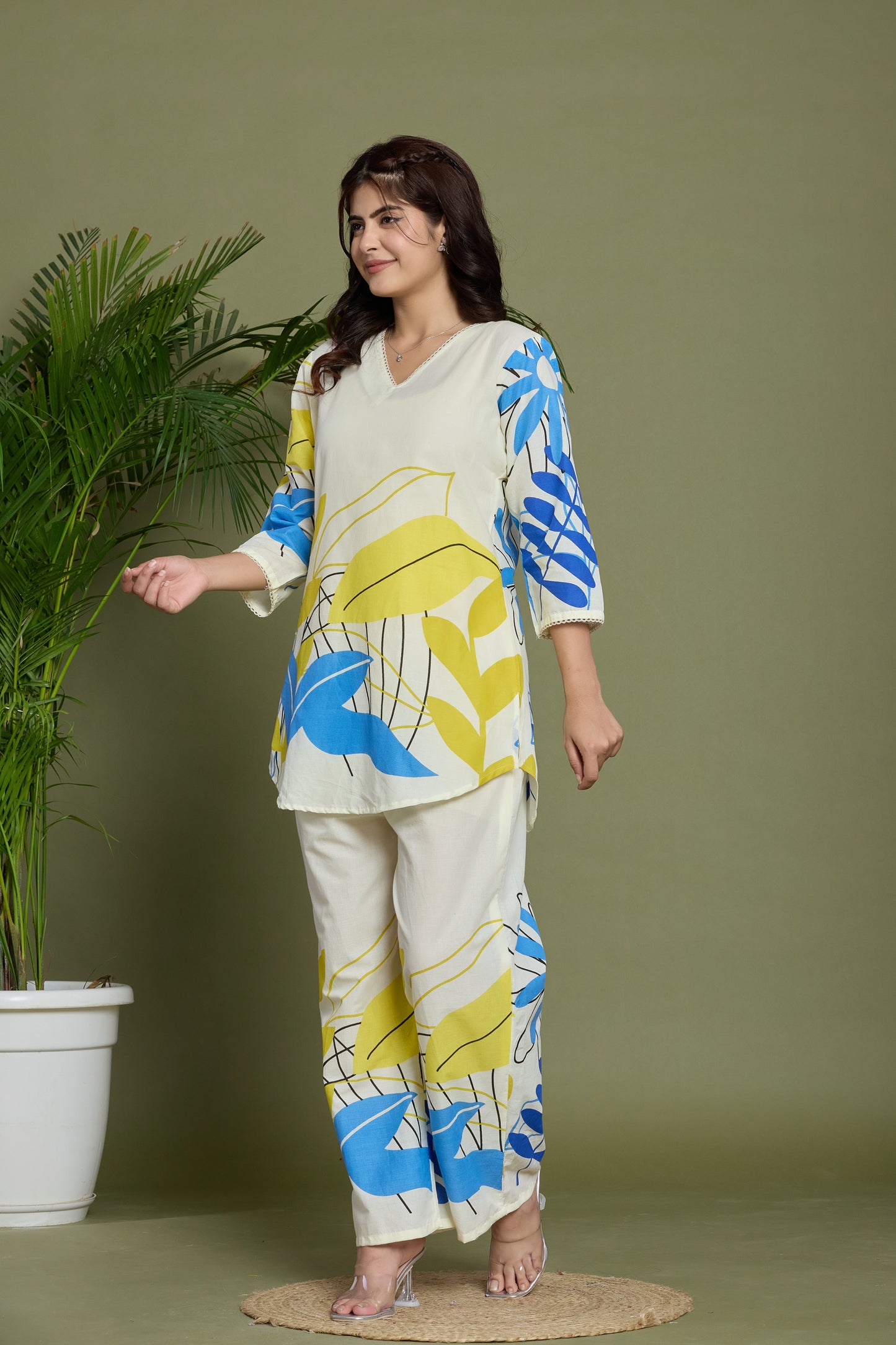 Blue Yellow Summer co-ord set