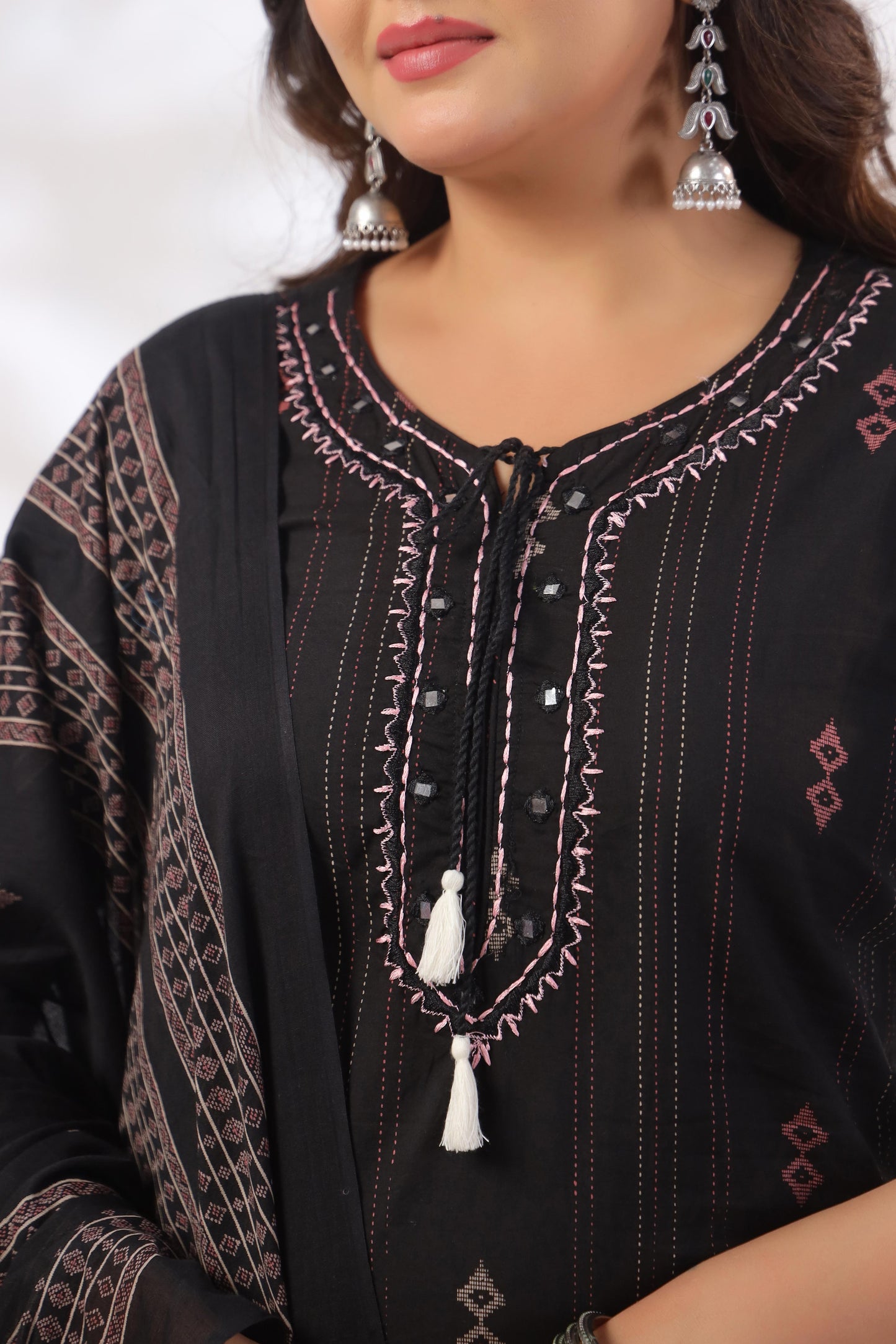 Noor Aura Midnight Heritage Printed Cotton Kurta Set