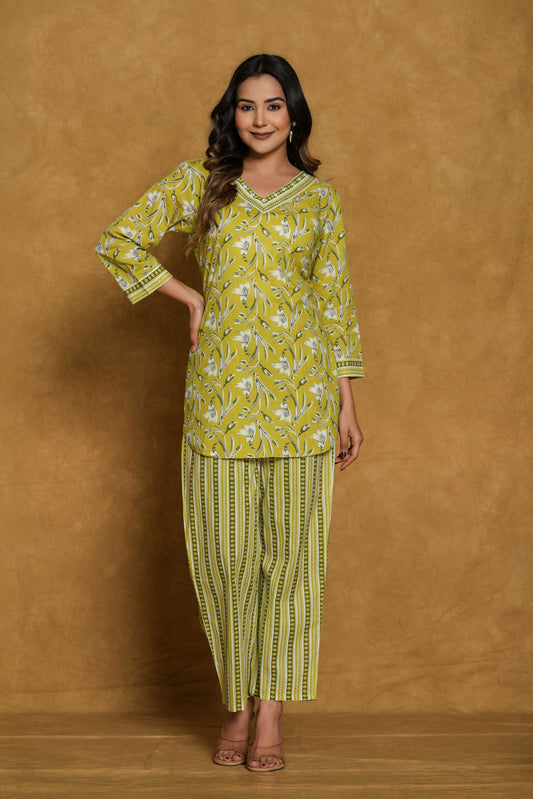 Noor Aura Verdant Rhythm Printed Co-Ord Set