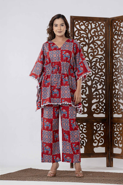 GulBloom Caravan Patch Printed Cotton Co-Ord Set