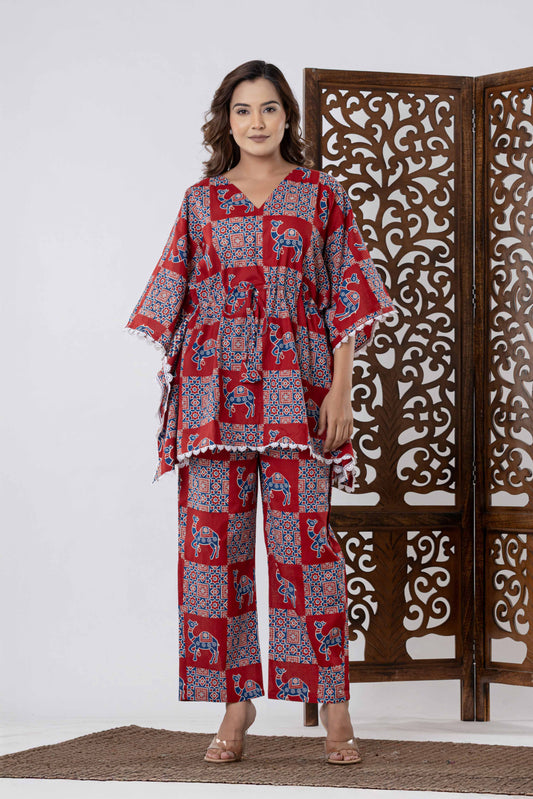 GulBloom Caravan Patch Printed Cotton Co-Ord Set