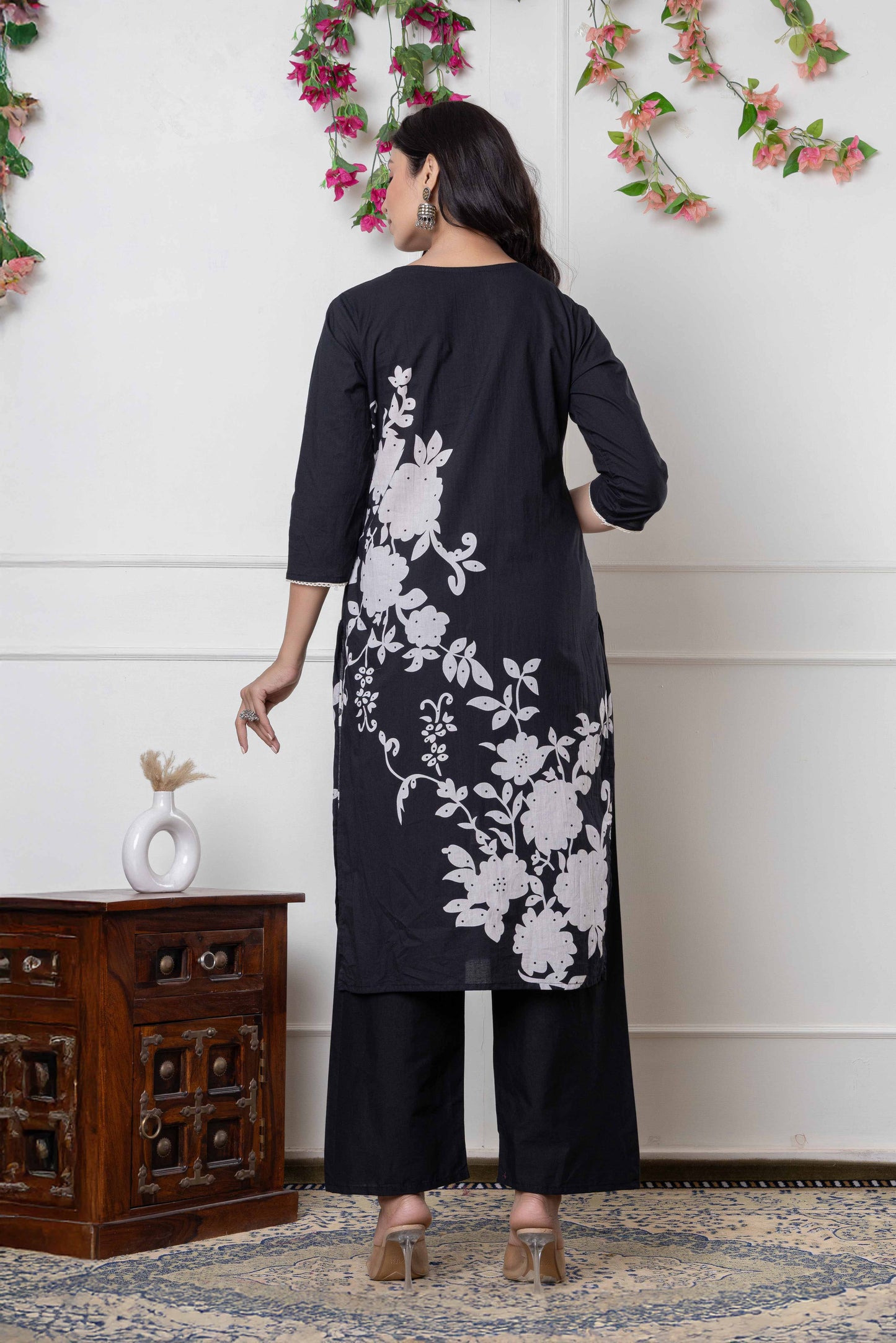 GulBloom Petal Grace Printed Cotton Kurta Set