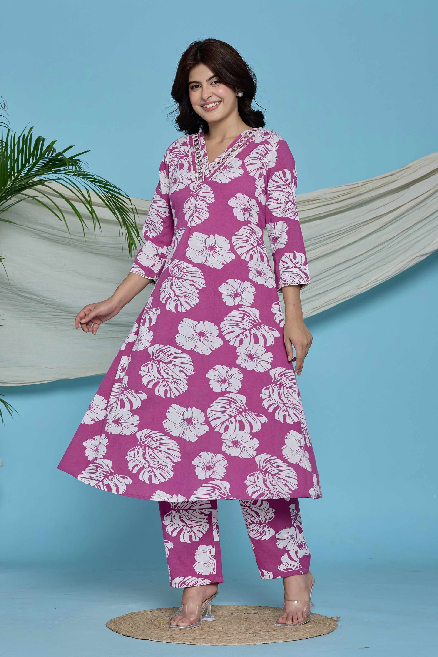 GulBloom Tropical Muse Printed Cotton Co-Ord Set