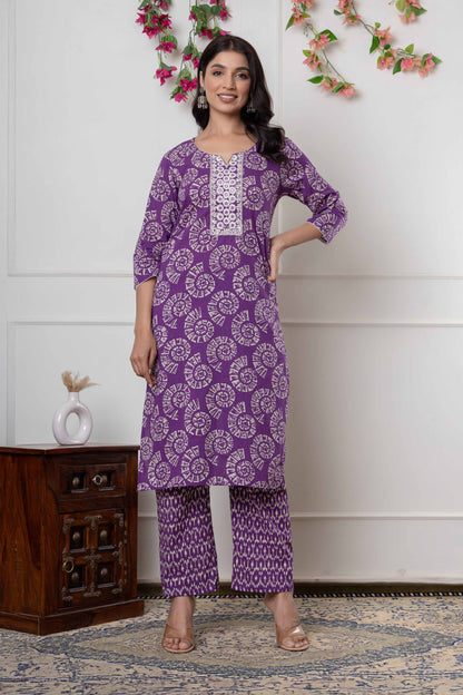 Noor Aura Mandala Printed Cotton Kurta Set