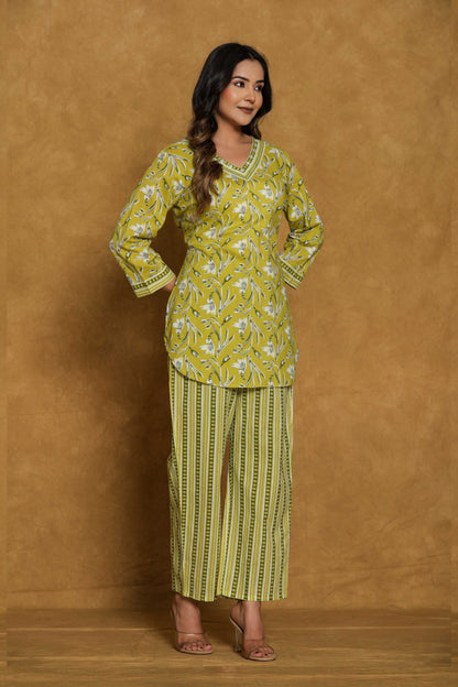 Noor Aura Verdant Rhythm Printed Co-Ord Set