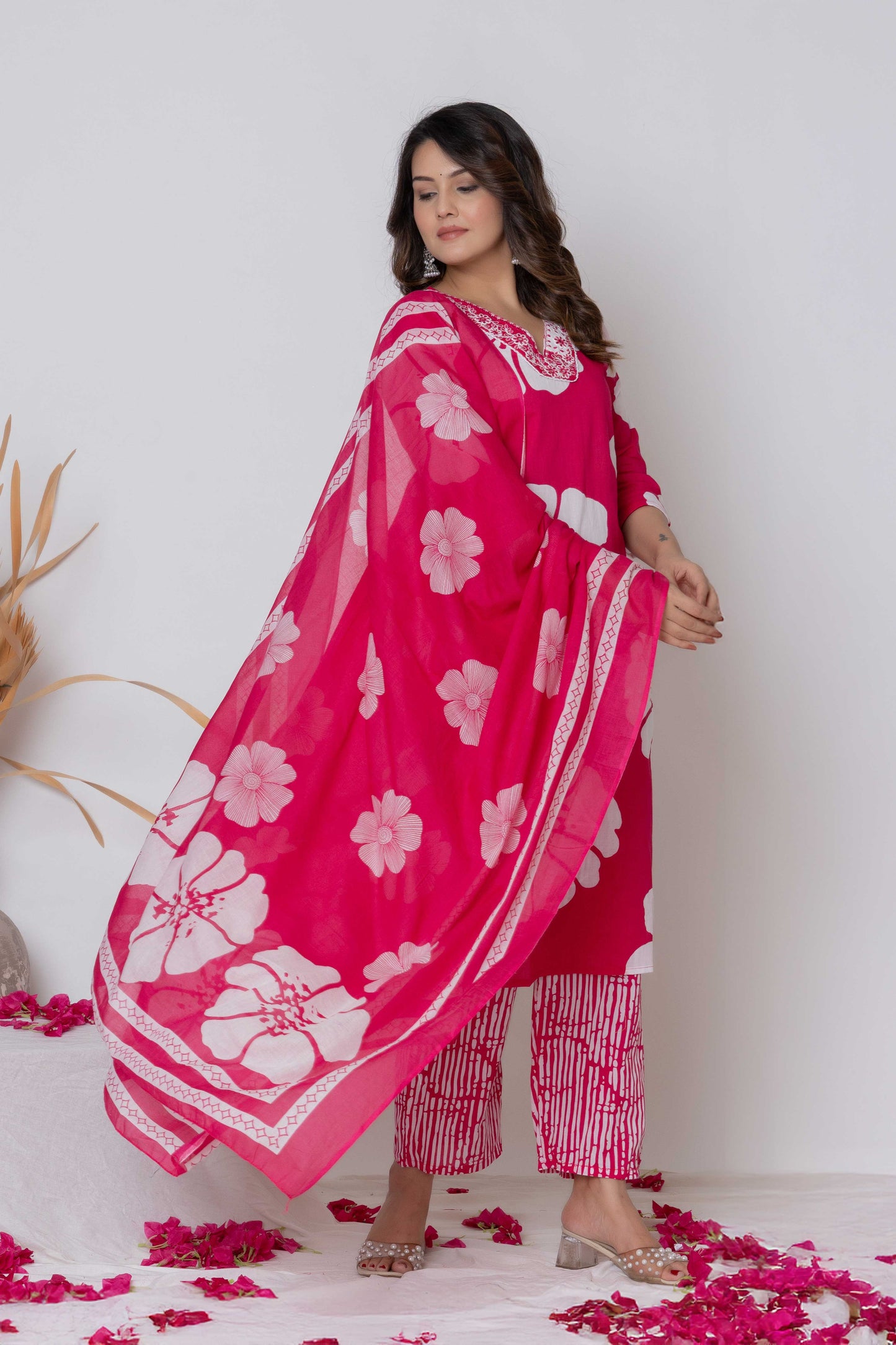 GulBloom Floral Breeze Printed Cotton Kurta Set