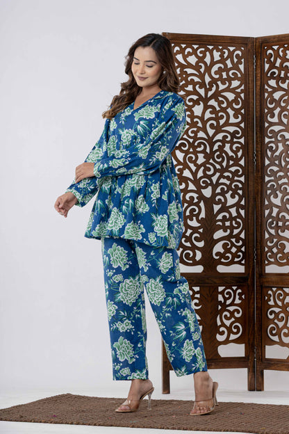 GulBloom Blossom Breeze Printed Cotton Co-Ord Set