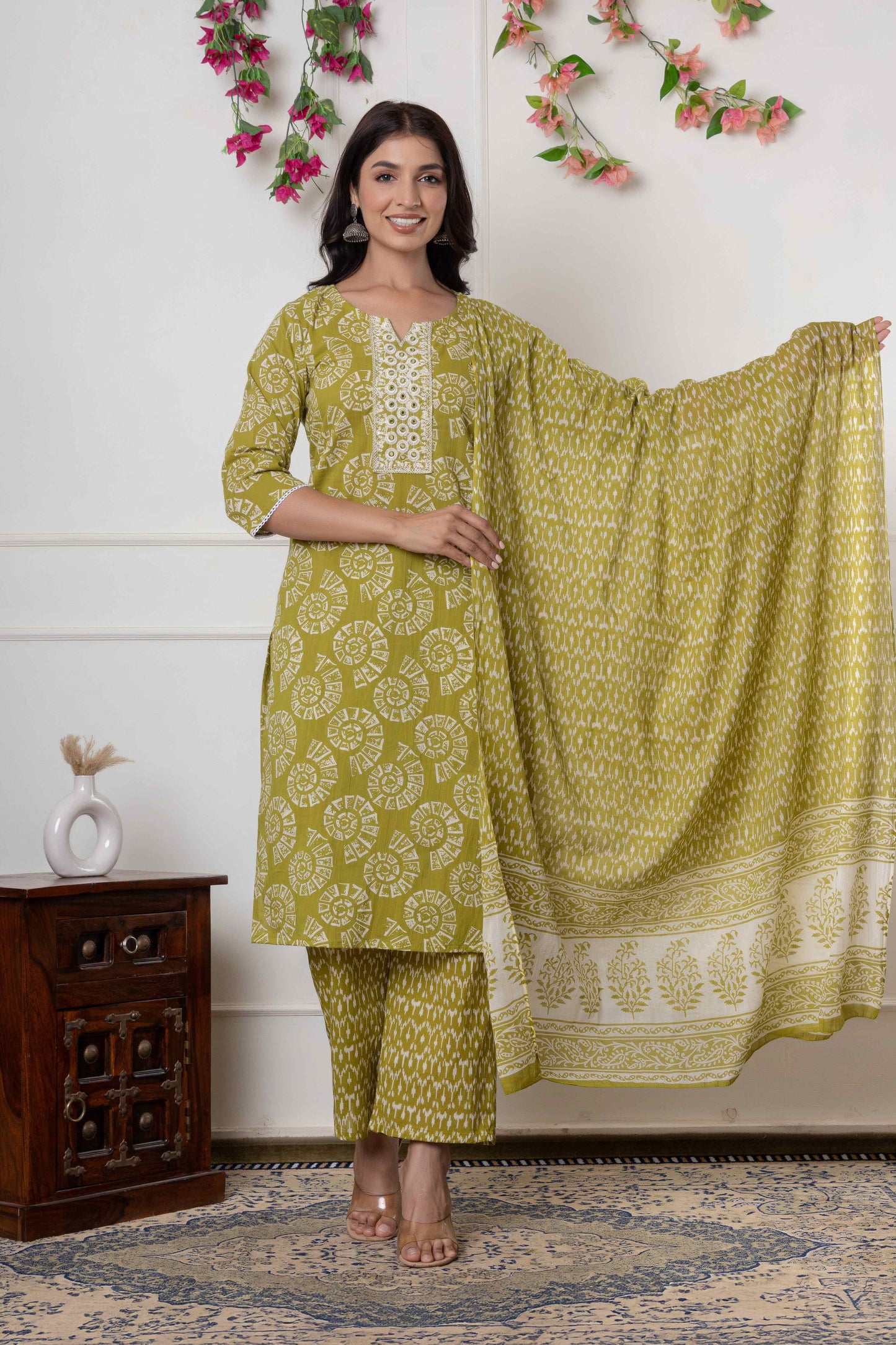 Noor Aura Mandala Printed Cotton Kurta Set