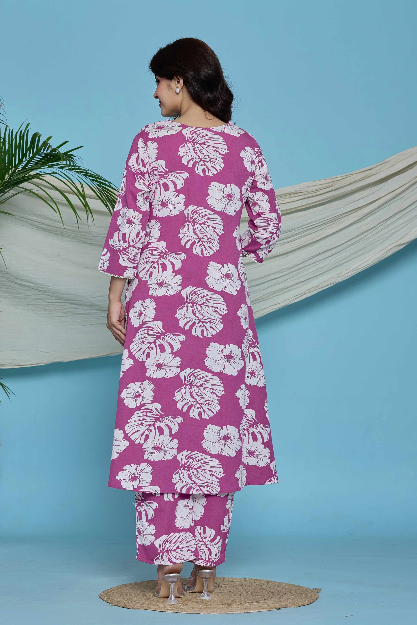 GulBloom Tropical Muse Printed Cotton Co-Ord Set
