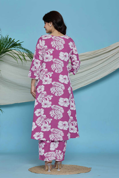 GulBloom Tropical Muse Printed Cotton Co-Ord Set