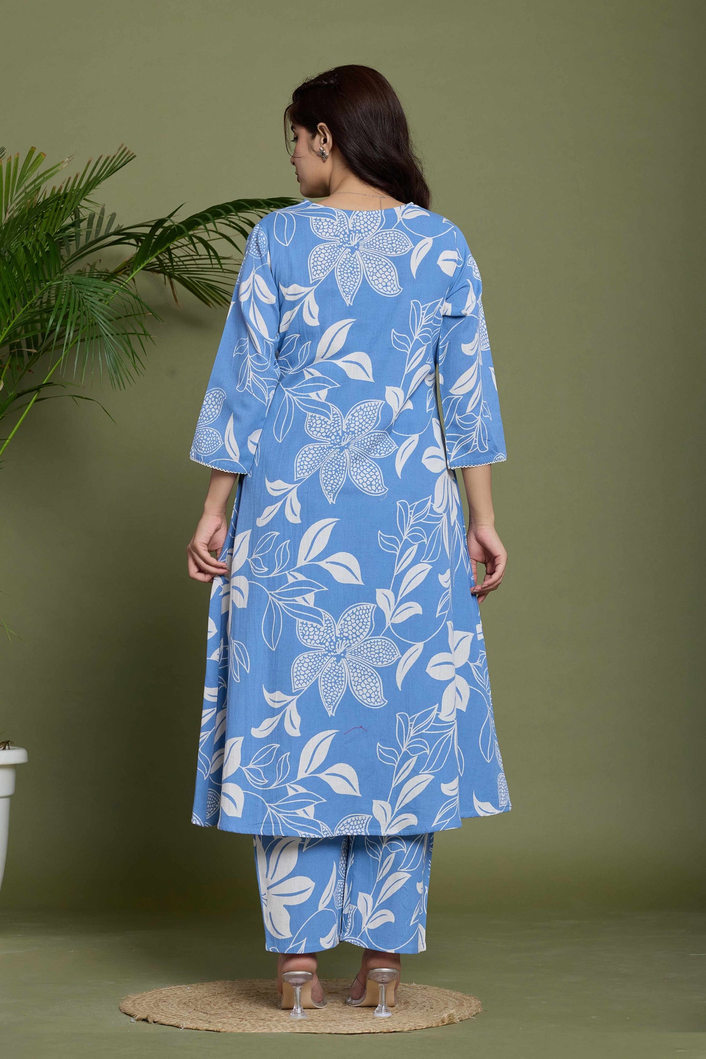 GulBloom Sky Petal Printed Cotton Co-Ord Set