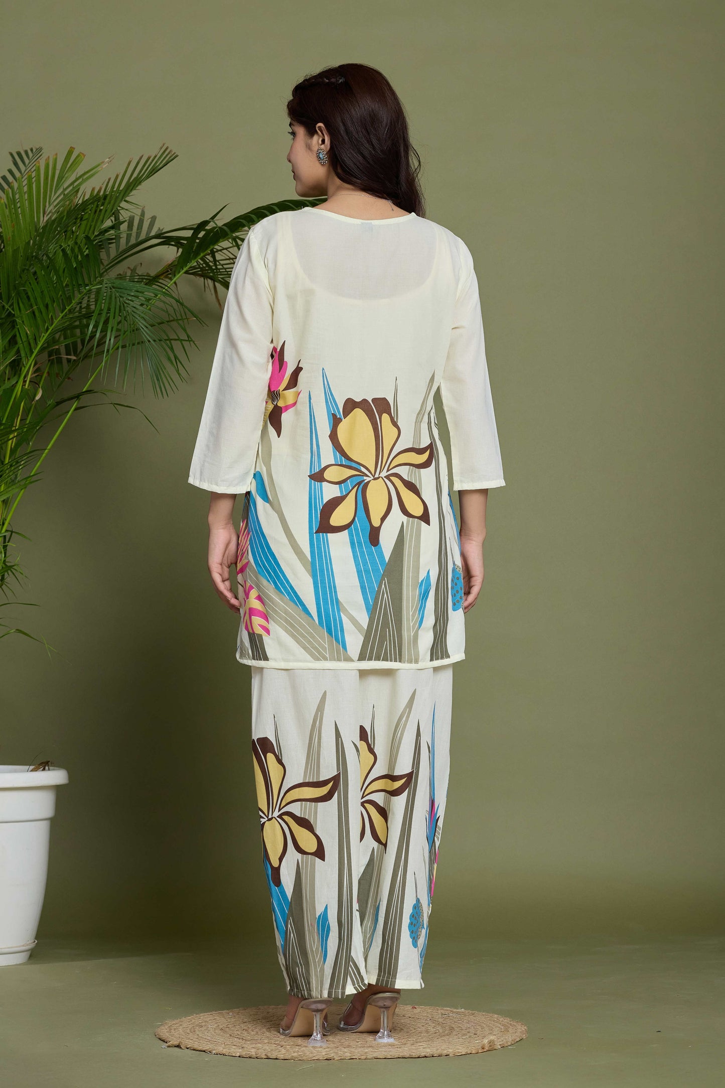 GulBloom Tropical Petal Printed Cotton Co-Ord Set