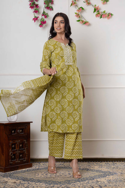 Noor Aura Mandala Printed Cotton Kurta Set