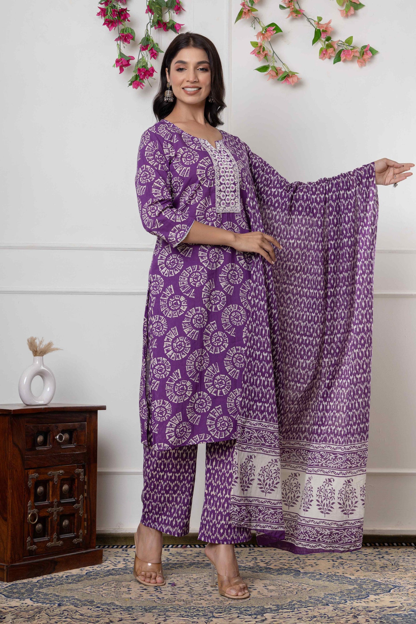 Noor Aura Mandala Printed Cotton Kurta Set