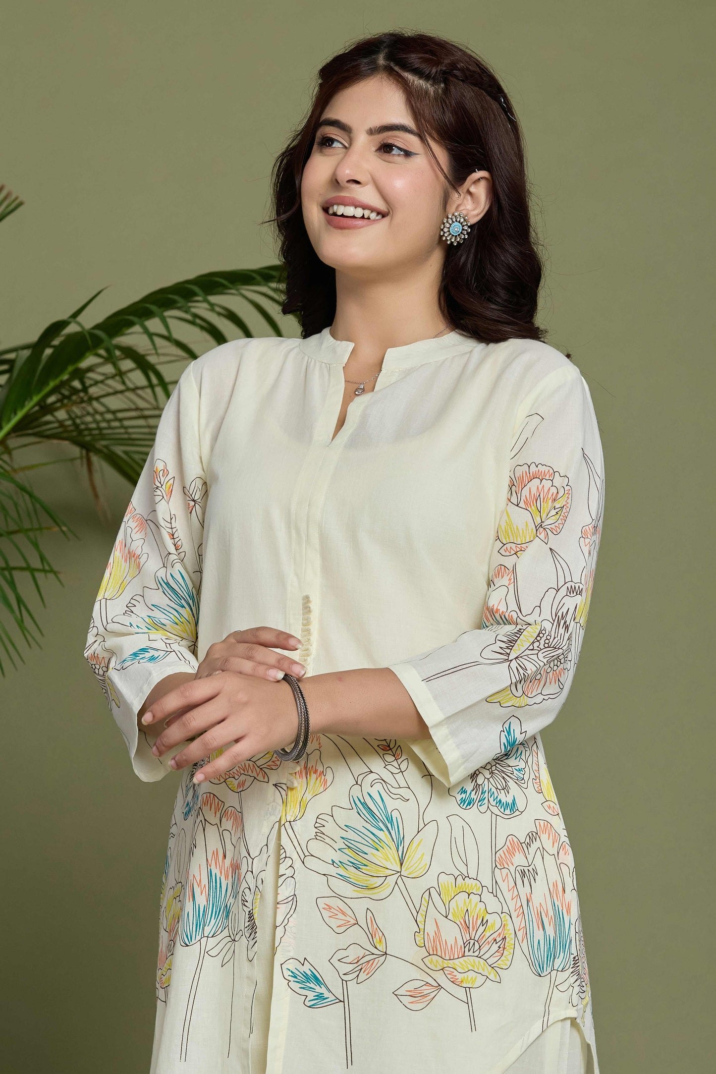 GulBloom Pastel Petal Printed Cotton Co-Ord Set