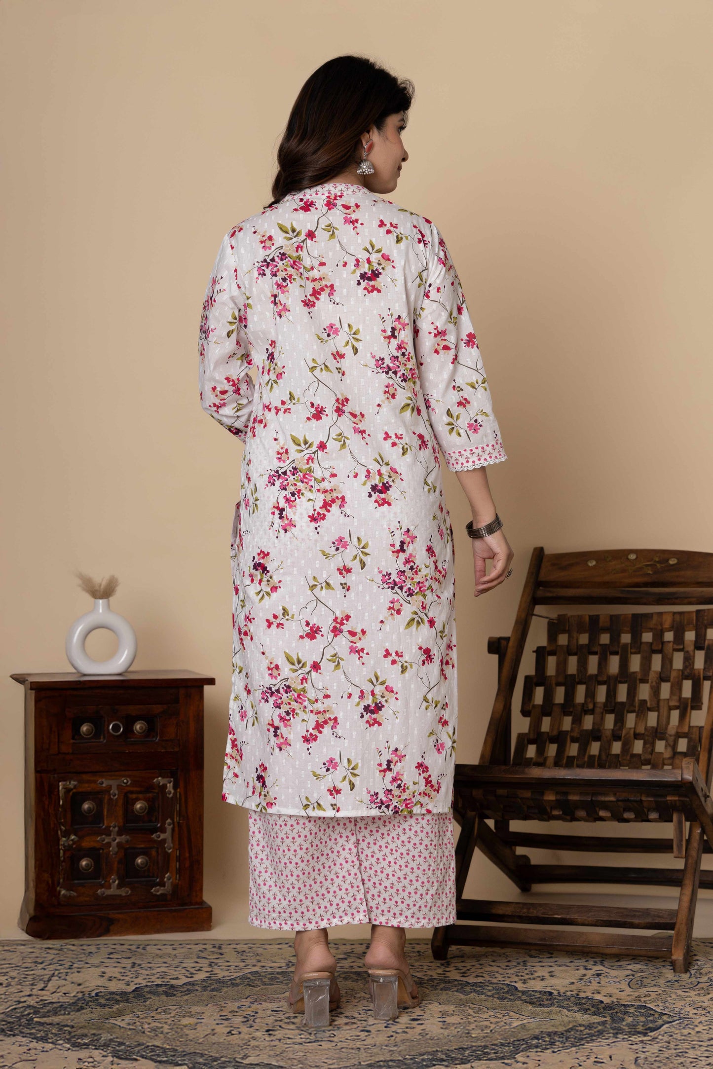 GulBloom Petal Garden Printed Cotton Kurta Set