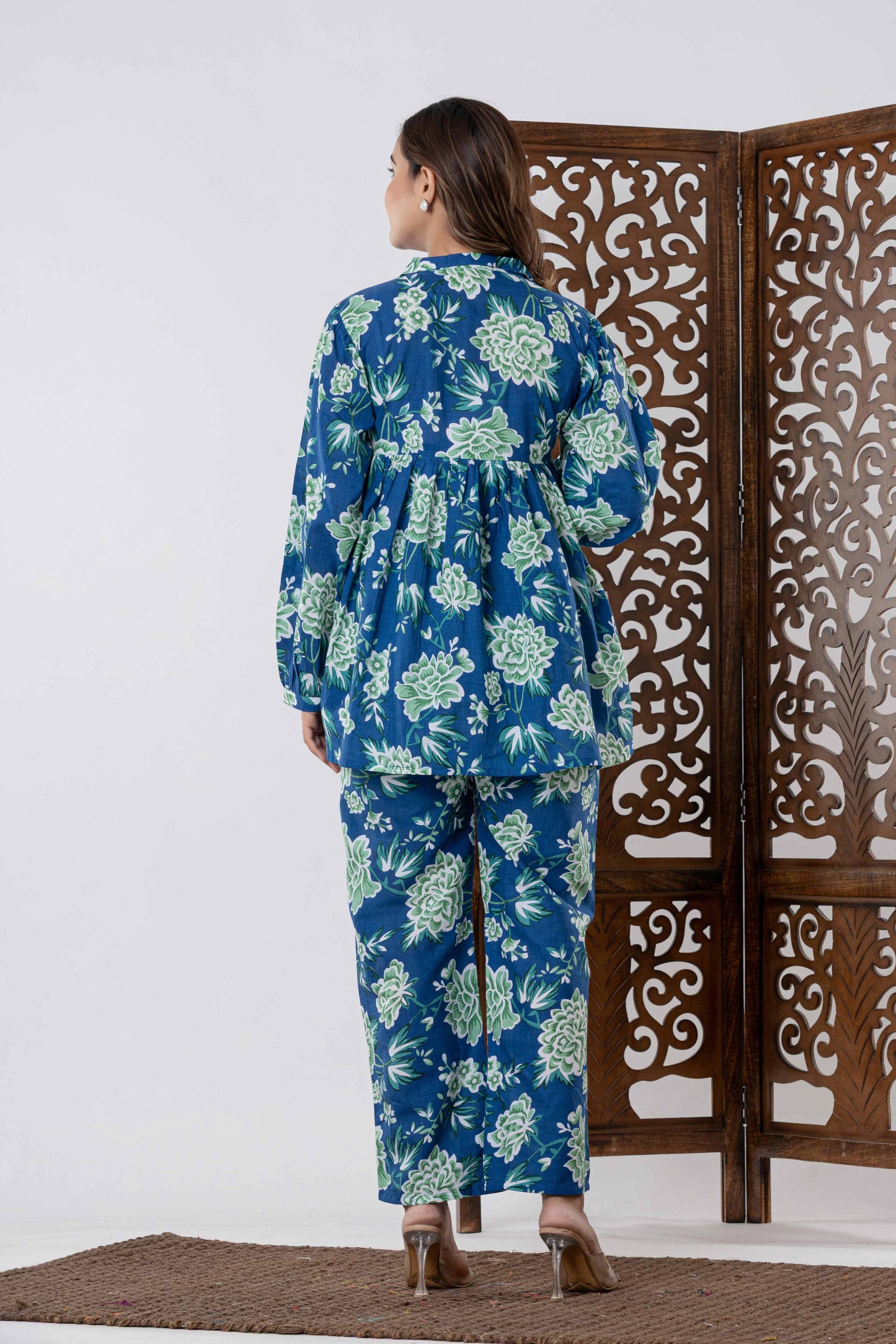 GulBloom Blossom Breeze Printed Cotton Co-Ord Set