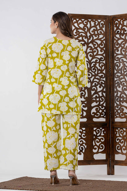 GulBloom Fresh Bloom Printed Cotton Co-Ord Set