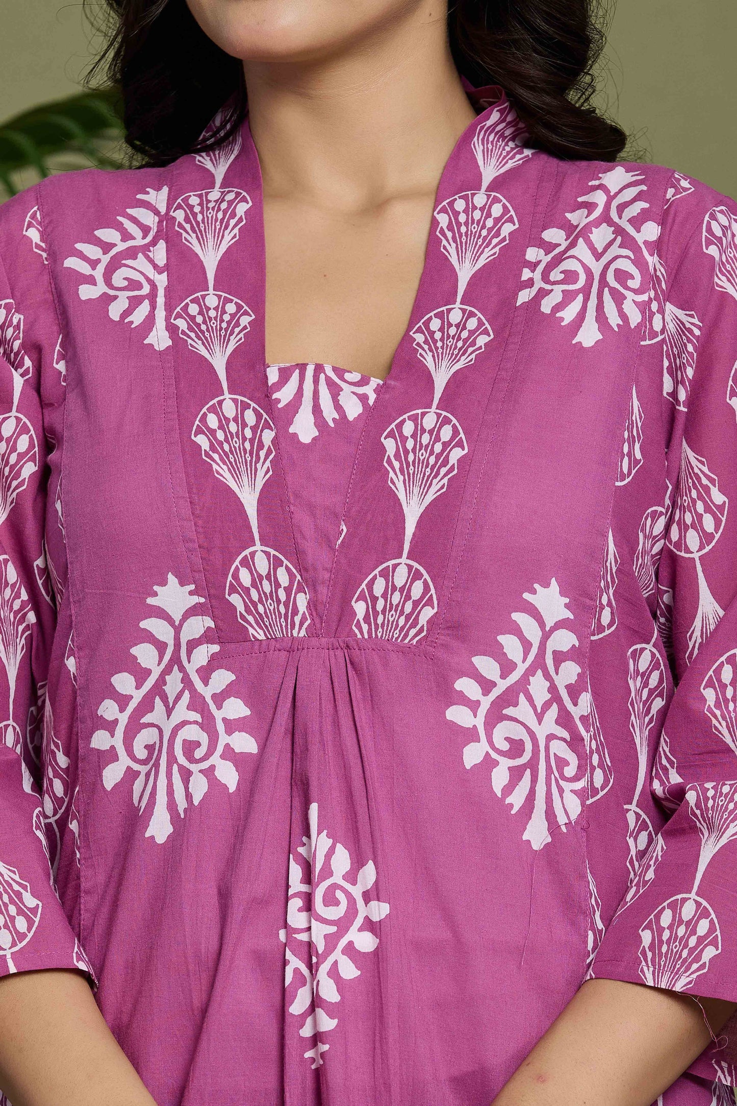 Noor Aura Rosewood Buta Printed Cotton Co-Ord Set