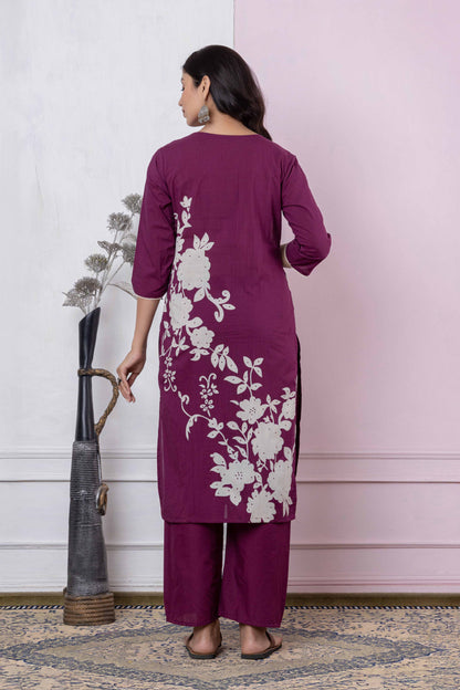 GulBloom Petal Grace Printed Cotton Kurta Set