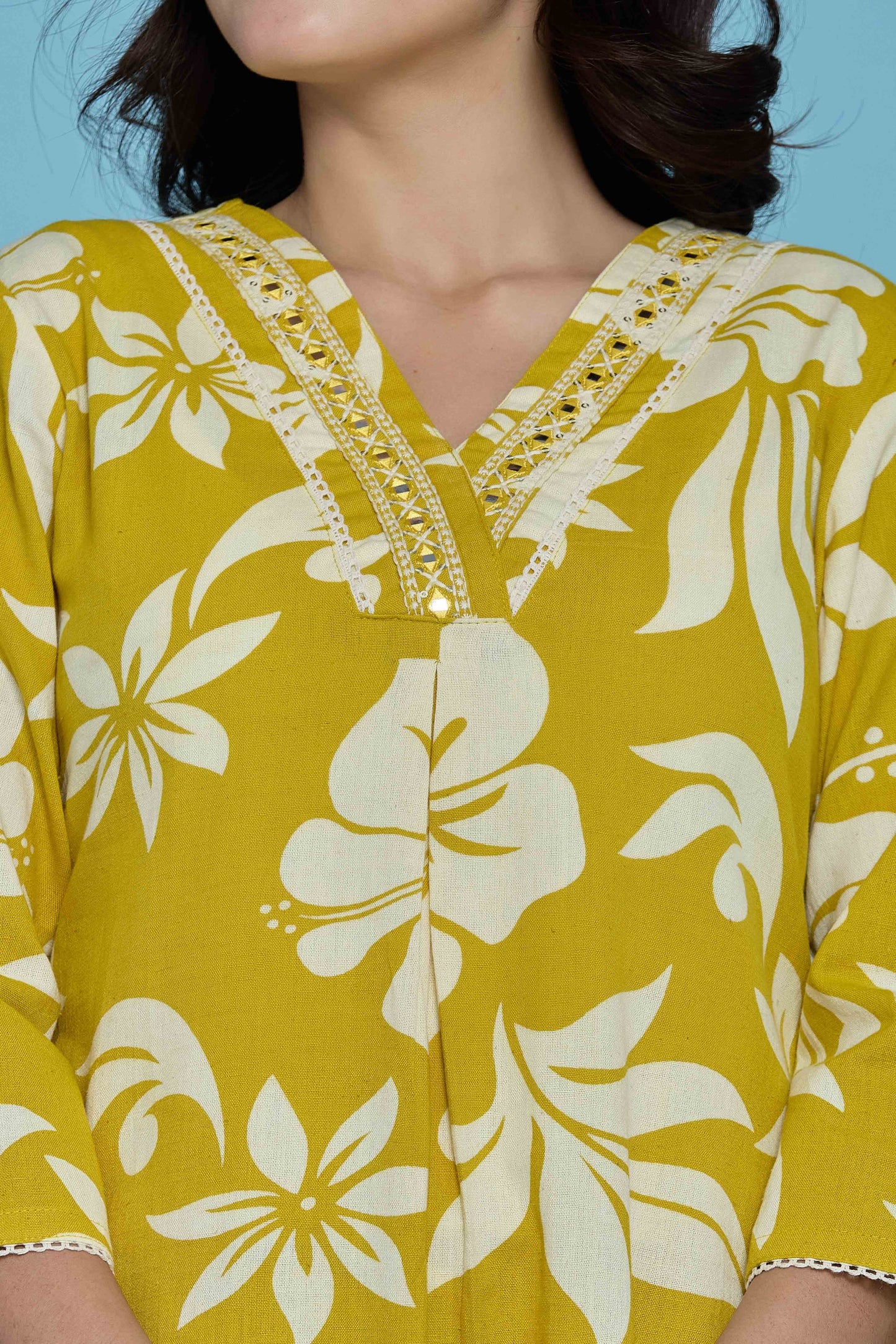 GulBloom Sunlit Blossom Printed Cotton Co-Ord Set
