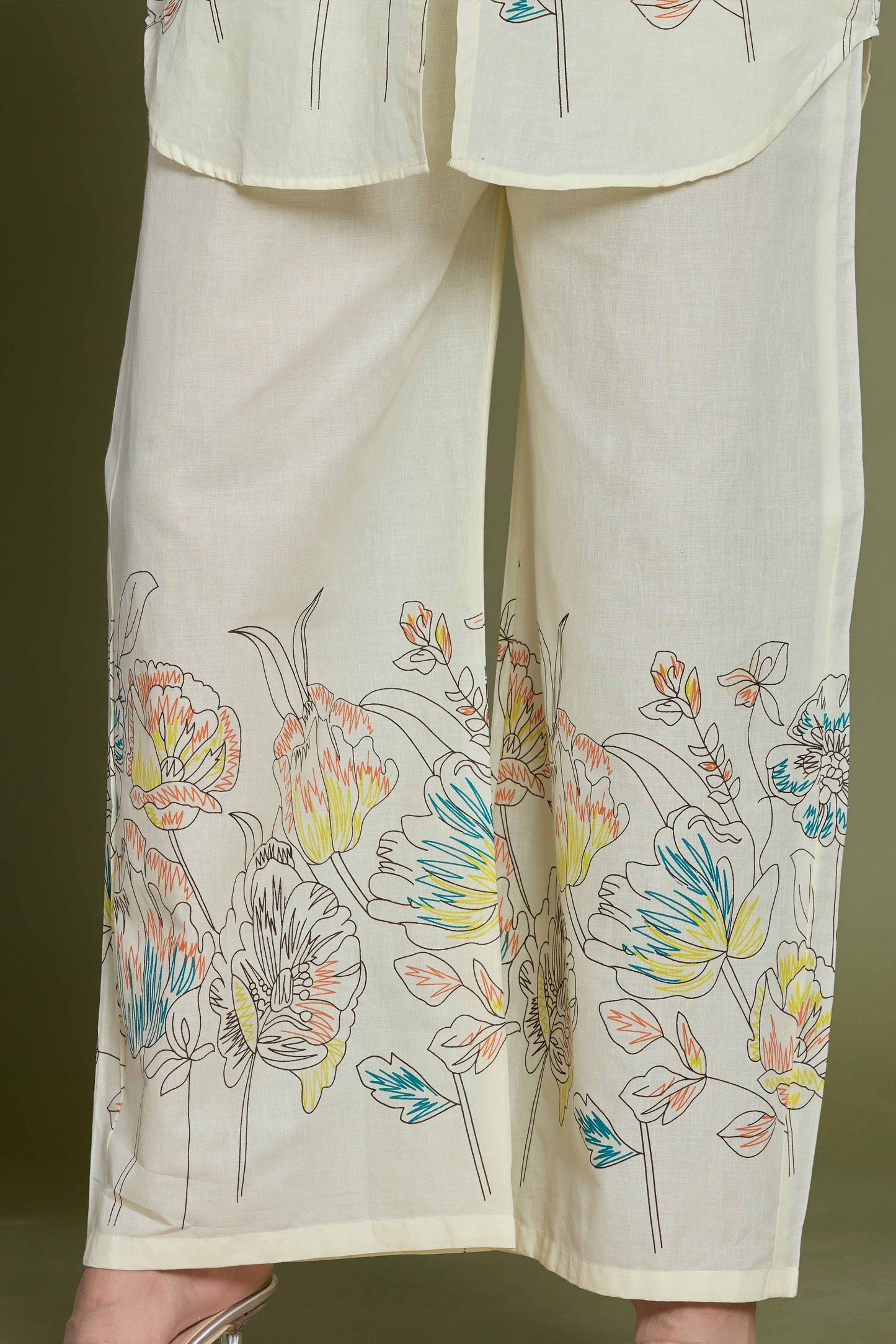GulBloom Pastel Petal Printed Cotton Co-Ord Set